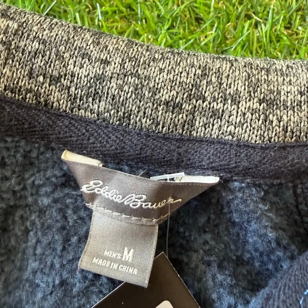 Mens Eddie Bauer Blue Quarter zip M - Picture 3 of 6